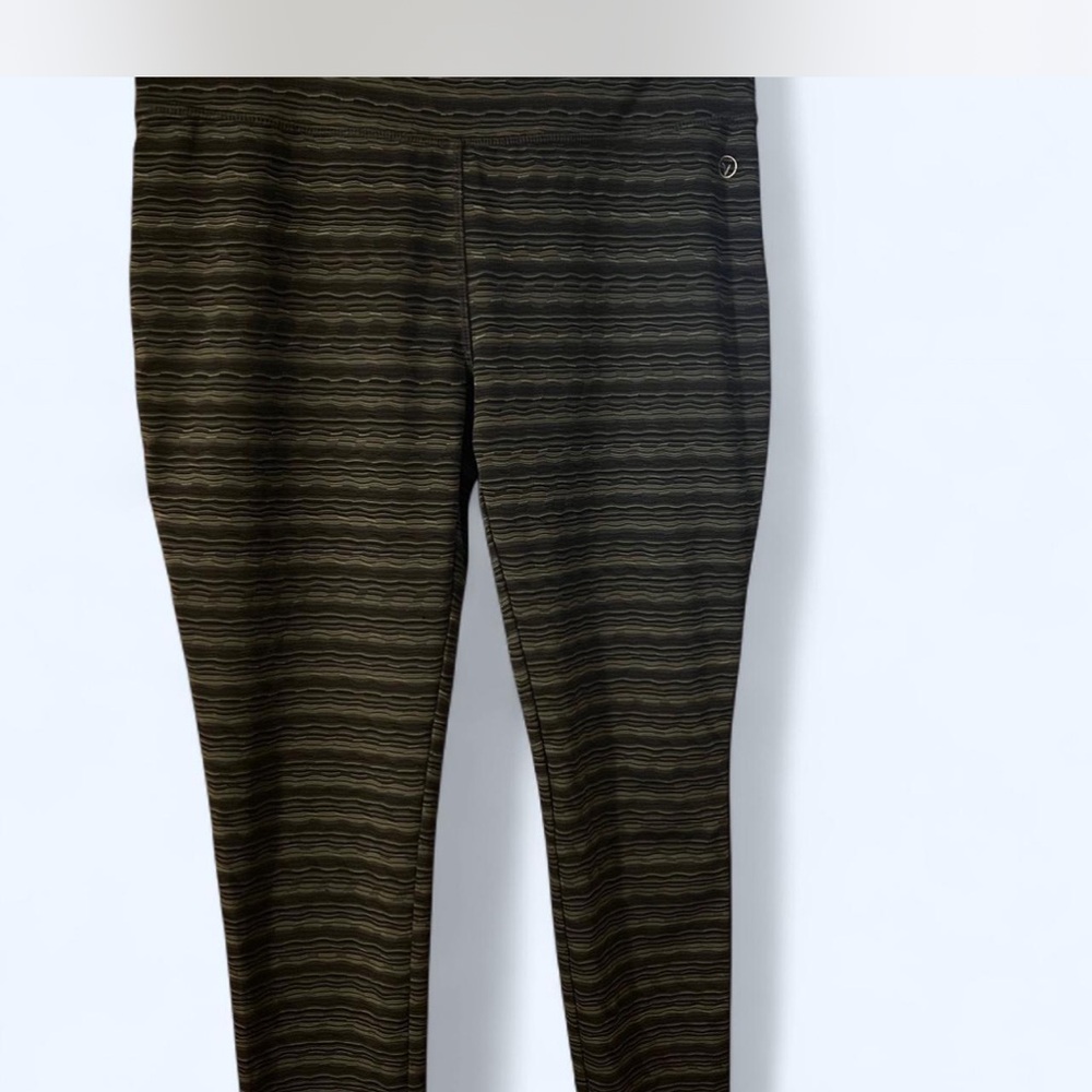 VOGO Athletica Black and Green Striped Leggings